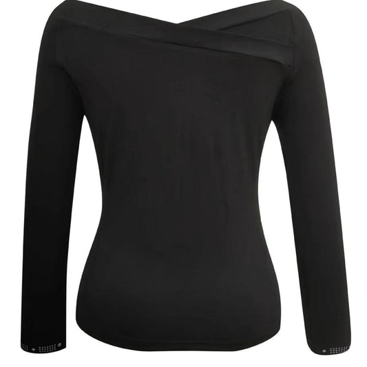 Damen Elegantes Oberteil mit schulterfreiem Design und funkelnden Strassdetails Stalluxe