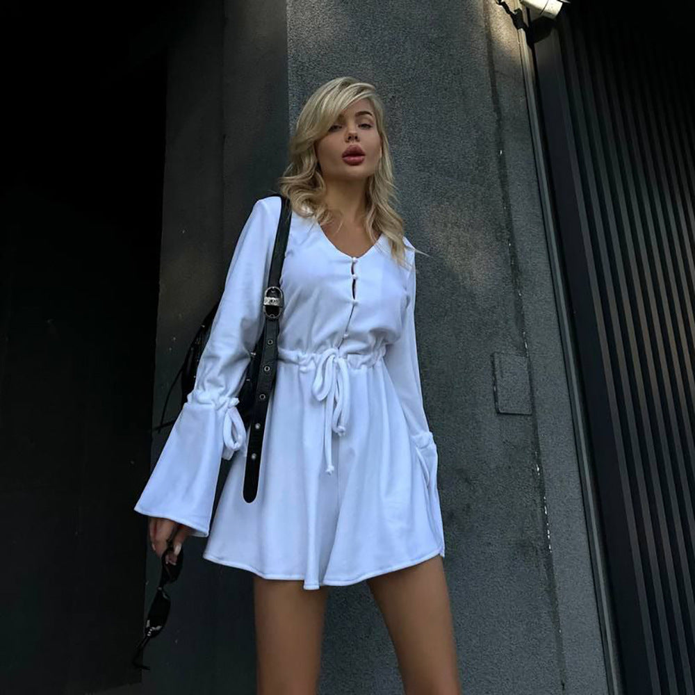 Damen bezauberndes Wickelkleid mit voluminösen Ärmeln und Taillengürtel Stalluxe