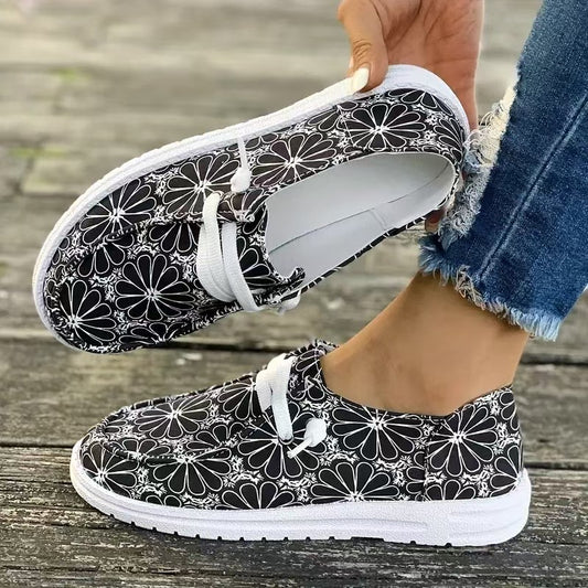Damen Designer Freizeit-Sneaker mit floralem Muster und bequemer Sohle Stalluxe