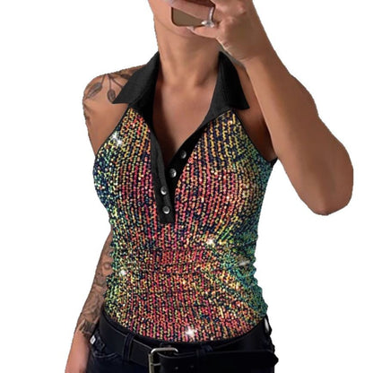 Damen Funkelnde Tiermuster Poloshirt Stalluxe