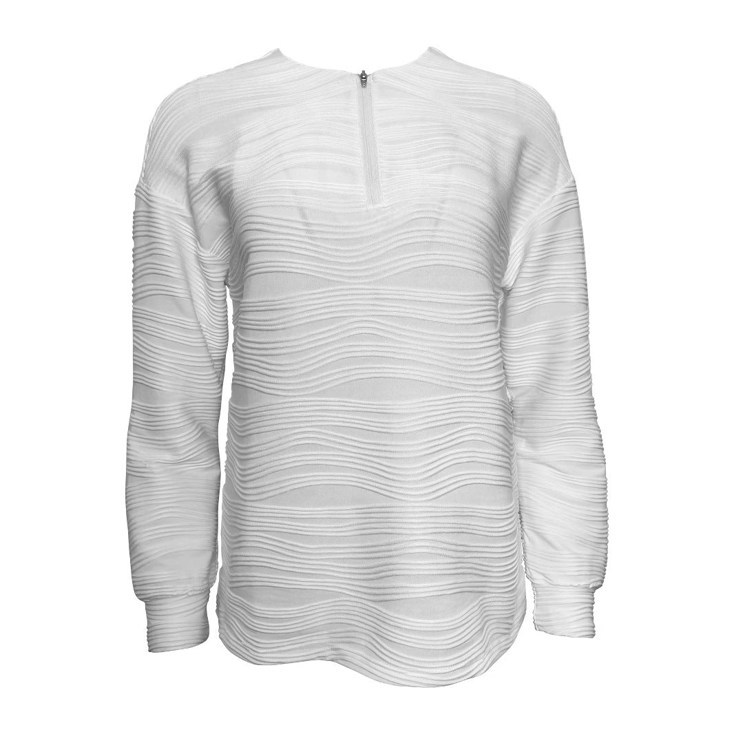 Damen Moderner Sweatshirt mit Halbreißverschluss und strukturiertem Design Stalluxe