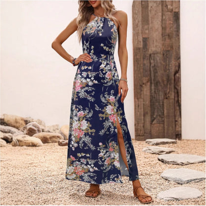 Damen Maxikleid mit elegantem Halter-Ausschnitt und floralem Design Stalluxe