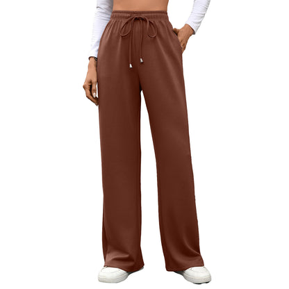 Damen Weite Baumwoll-Loungehose mit elastischem Bund Stalluxe