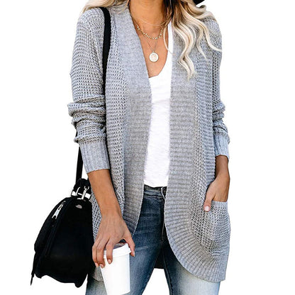 Damen Strickjacke mit modernem Strickmuster und praktischen Taschen Stalluxe