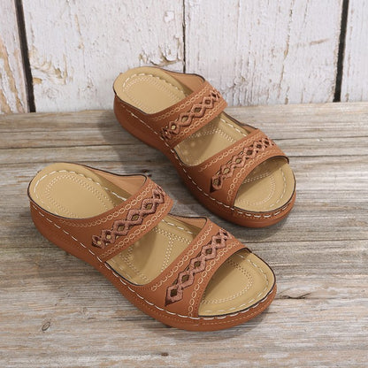 Damen Riemensandalen mit ergonomischem Fußbett und modischem Cut-Out-Design Stalluxe