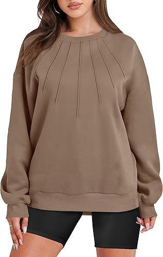 Damen Oversize Sweatshirt mit strukturiertem Design Stalluxe Dunkelbraun