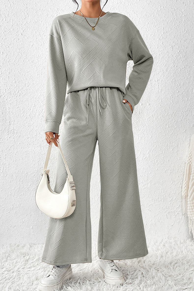 Damen Lounge-Outfit mit elegantem Strukturmuster Stalluxe
