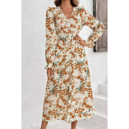 Damen Maxikleid mit elegantem Schnitt und floralem Design Stalluxe