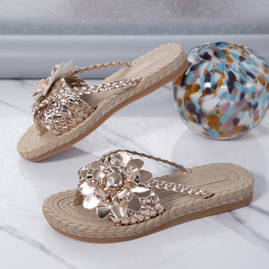 Damen Blumenschmuck-Sandaletten mit komfortabler Fußbett-Technologie Stalluxe
