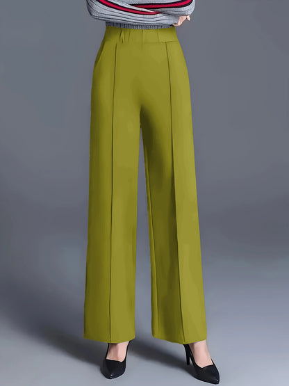 Damen elegante Hochbundhose mit Faltenwurf und dehnbarem Bund Stalluxe