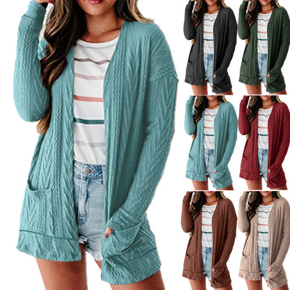 Damen luftige Strickjacke mit Taschen und modernem Design Stalluxe