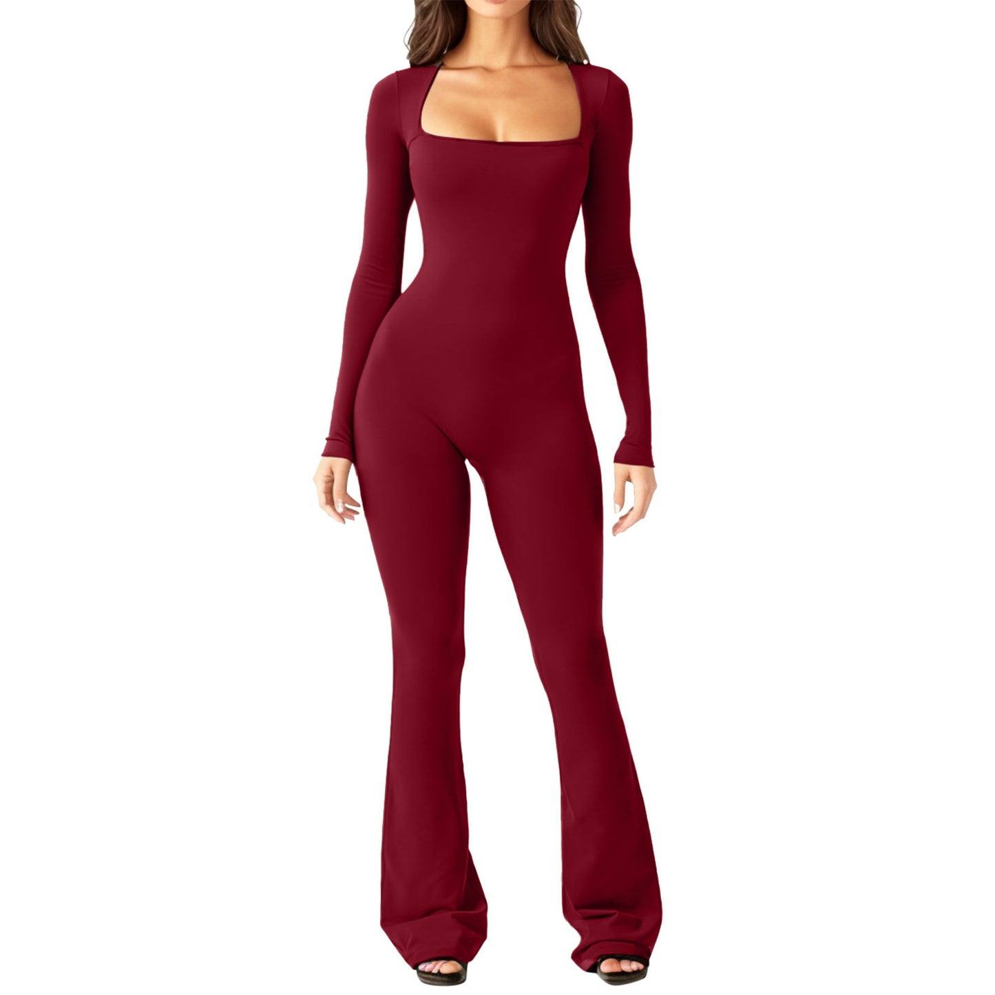 Damen Bodysuit mit weitem Bein und tiefem Dekolleté Stalluxe
