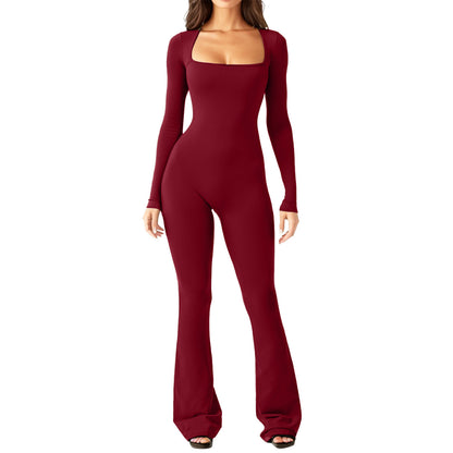 Damen Bodysuit mit weitem Bein und tiefem Dekolleté Stalluxe