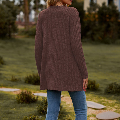 Damen Longcardigan mit strukturierter Oberfläche und praktischen Taschen Stalluxe