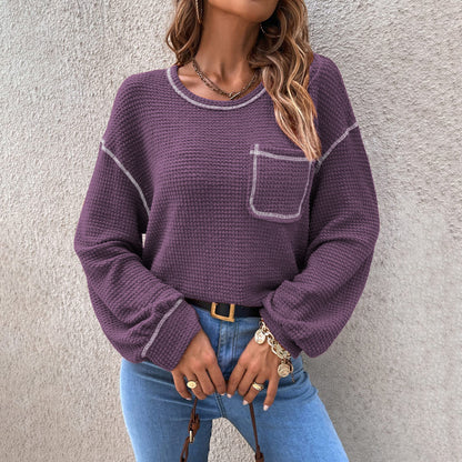 Damen lässiger Pullover mit modischen Puffärmeln Stalluxe