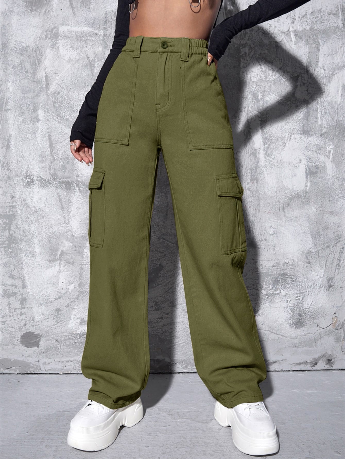Damen Cargo-Hose im entspannten Stil mit praktischen Seitentaschen Stalluxe