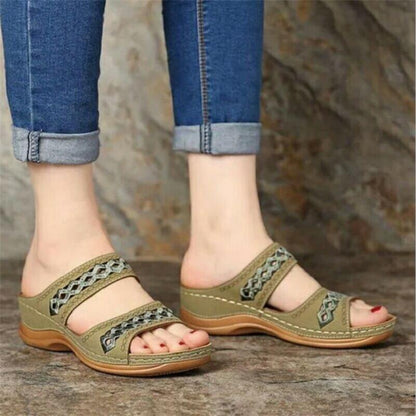 Damen Bequeme Zehentrenner-Sandalen mit ergonomischem Fußbett und modischem Design Stalluxe