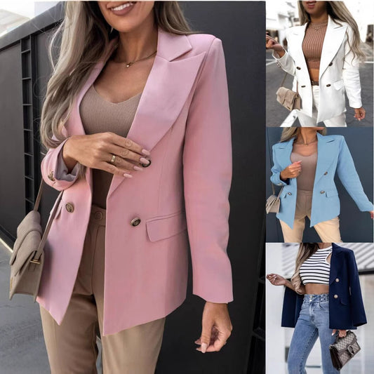 Damen Eleganter Blazer im modernen Schnitt mit doppelter Knopfreihe Stalluxe