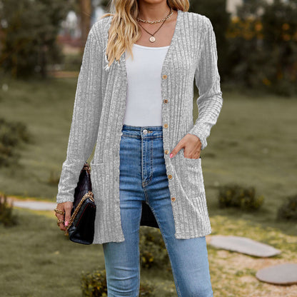 Damen Strickjacke mit Knopfleiste und Taschen Stalluxe