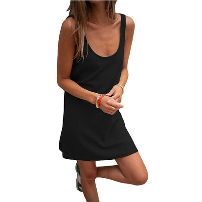 Damen Sommerliches Freizeitkleid mit tiefem Ausschnitt und leichtem Stoff Stalluxe