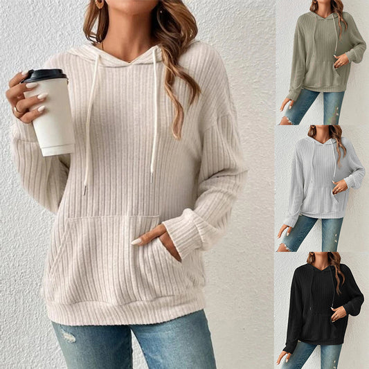 Damen Freizeit Hoodie mit strukturiertem Design und Kängurutasche Stalluxe