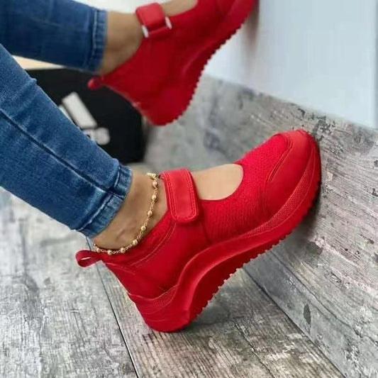 Damen Komfortable Schnür-Sneaker mit elastischem Riemen und atmungsaktiver Oberfläche Stalluxe