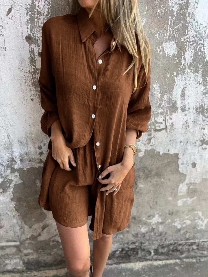 Damen lässiges Hemdblusenkleid aus leichtem Leinenmix Stalluxe