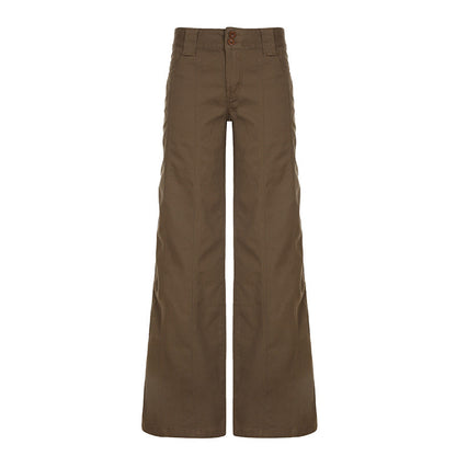 Damen weite Chinohose mit hohem Bund und modischem Schnitt Stalluxe
