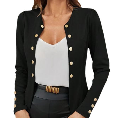 Damen Modische Blazerjacke mit eleganten Knopfdetails Stalluxe