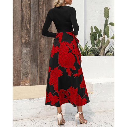 Damen Maxi-Rock mit floralen Verzierungen und flexibler Taillenpartie Stalluxe