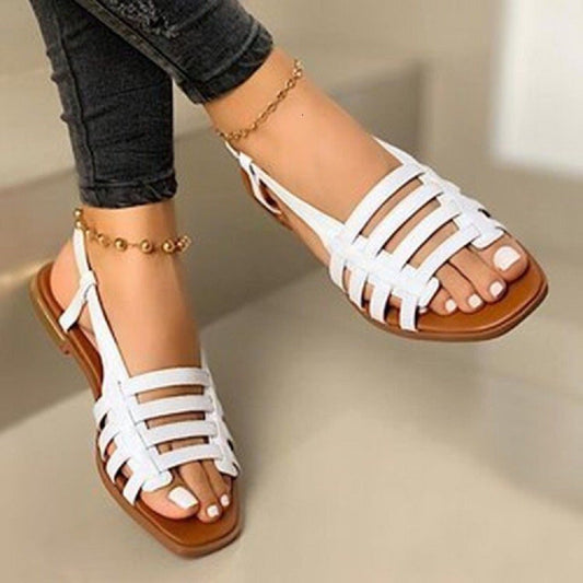Damen Riemensandalen mit elegantem geflochtenem Design und rutschfester Sohle Stalluxe