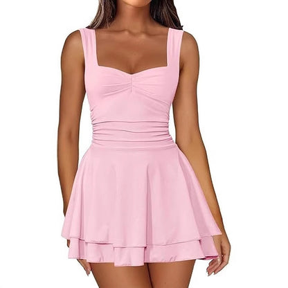 Damen Skaterkleid mit gerafftem Oberteil und ausgestelltem Rock Stalluxe
