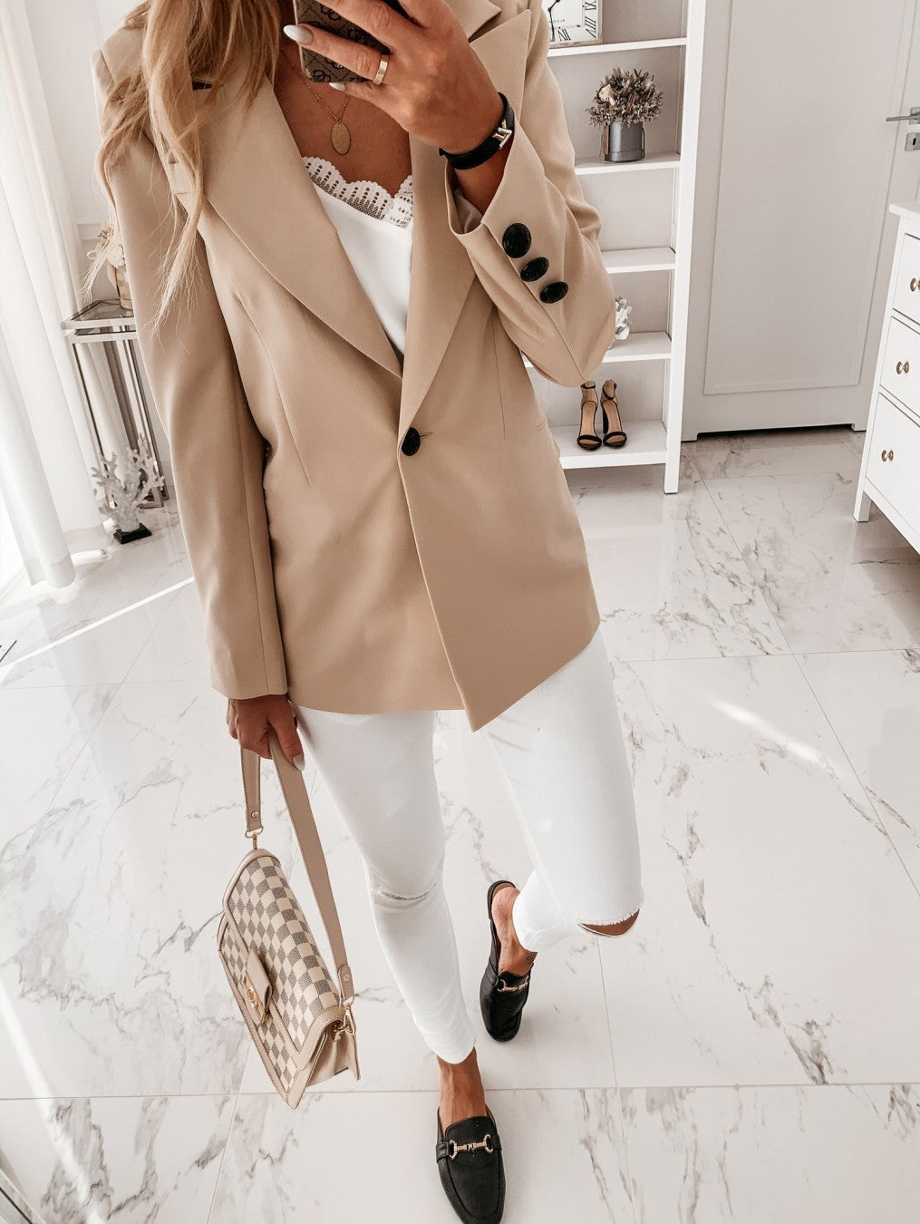 Damen Eleganter Oversized Blazer mit asymmetrischem Schnitt Stalluxe