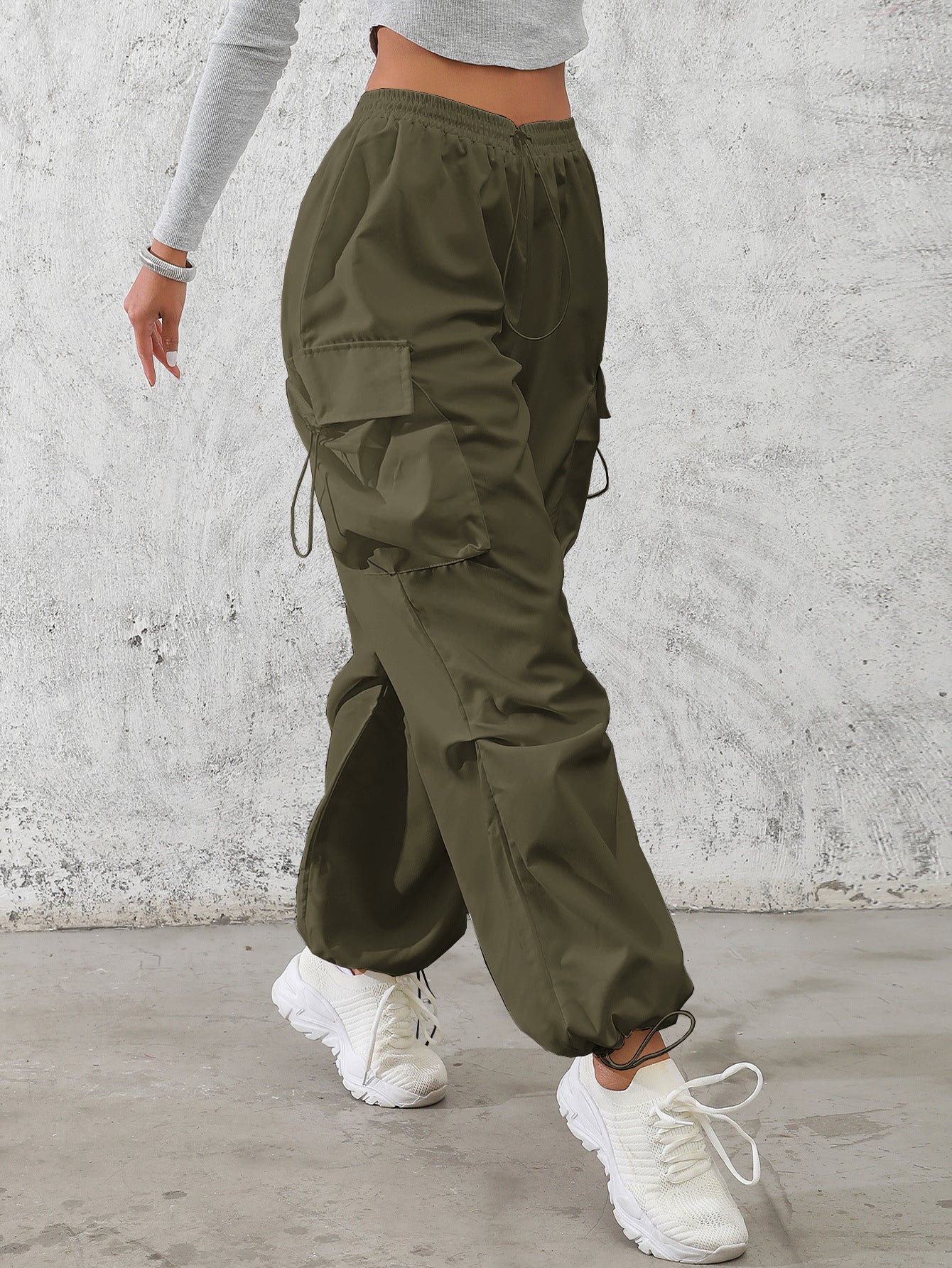 Damen Cargo-Hose mit praktischem Taschen-Design und elastischem Bund Stalluxe