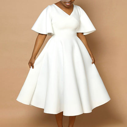 Damen Wickelkleid mit fließendem Schnitt und voluminösen Ärmeln Stalluxe