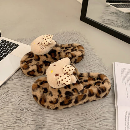 Damen Flauschige Pantoletten mit süßem Tiermotiv und rutschfester Sohle Stalluxe