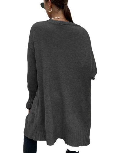 Damen Strickcardigan mit legerem Schnitt und tiefen Taschen Stalluxe