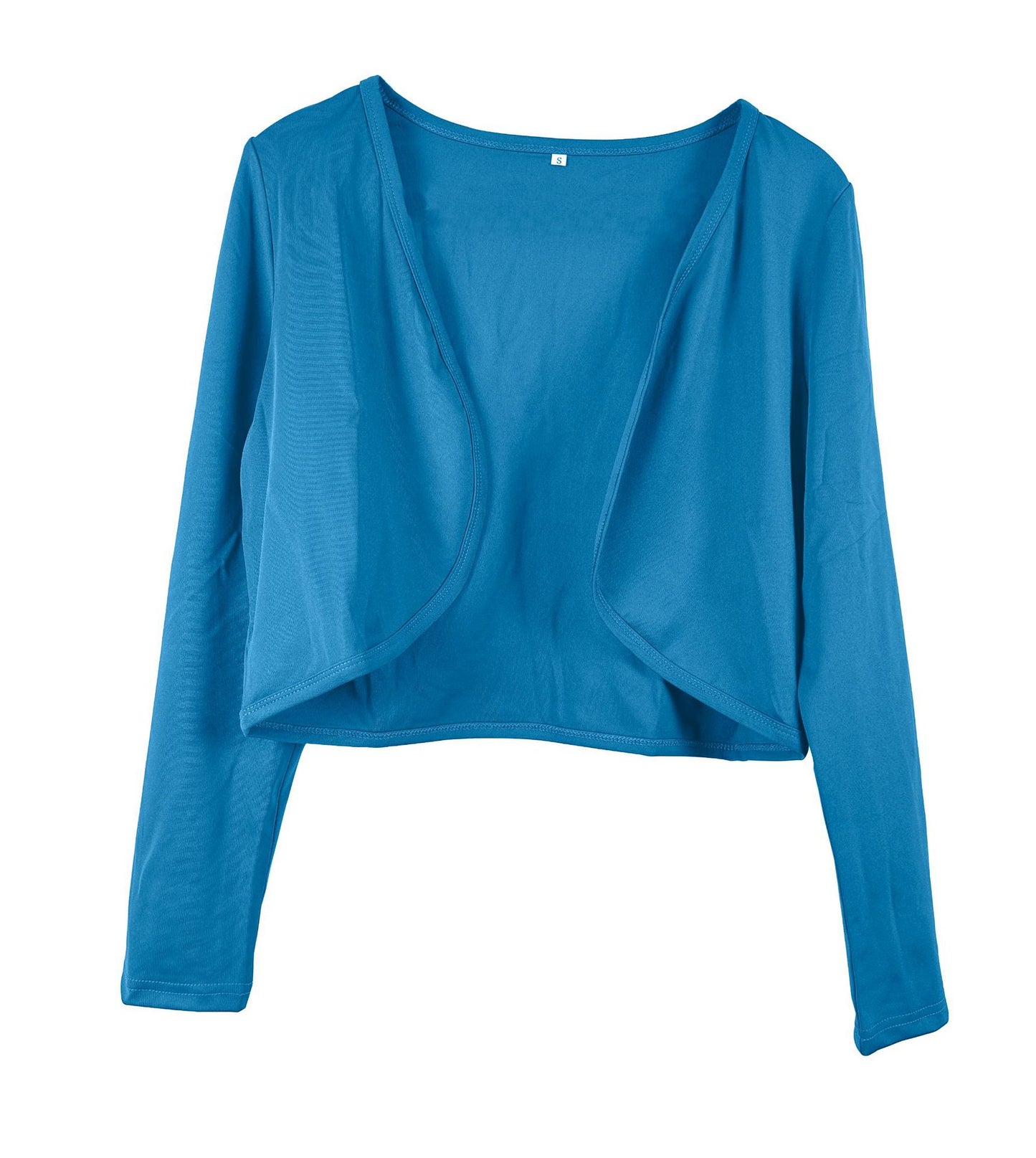 Damen kurz geschnittenes Cardigan mit offenen Schnitt und langen Ärmeln Stalluxe Blau