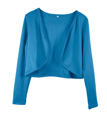 Damen kurz geschnittenes Cardigan mit offenen Schnitt und langen Ärmeln Stalluxe Blau