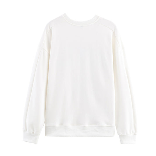 Damen lässiger Sweatshirt mit einzigartigem Snoopy-Print und Rundhalsausschnitt Stalluxe