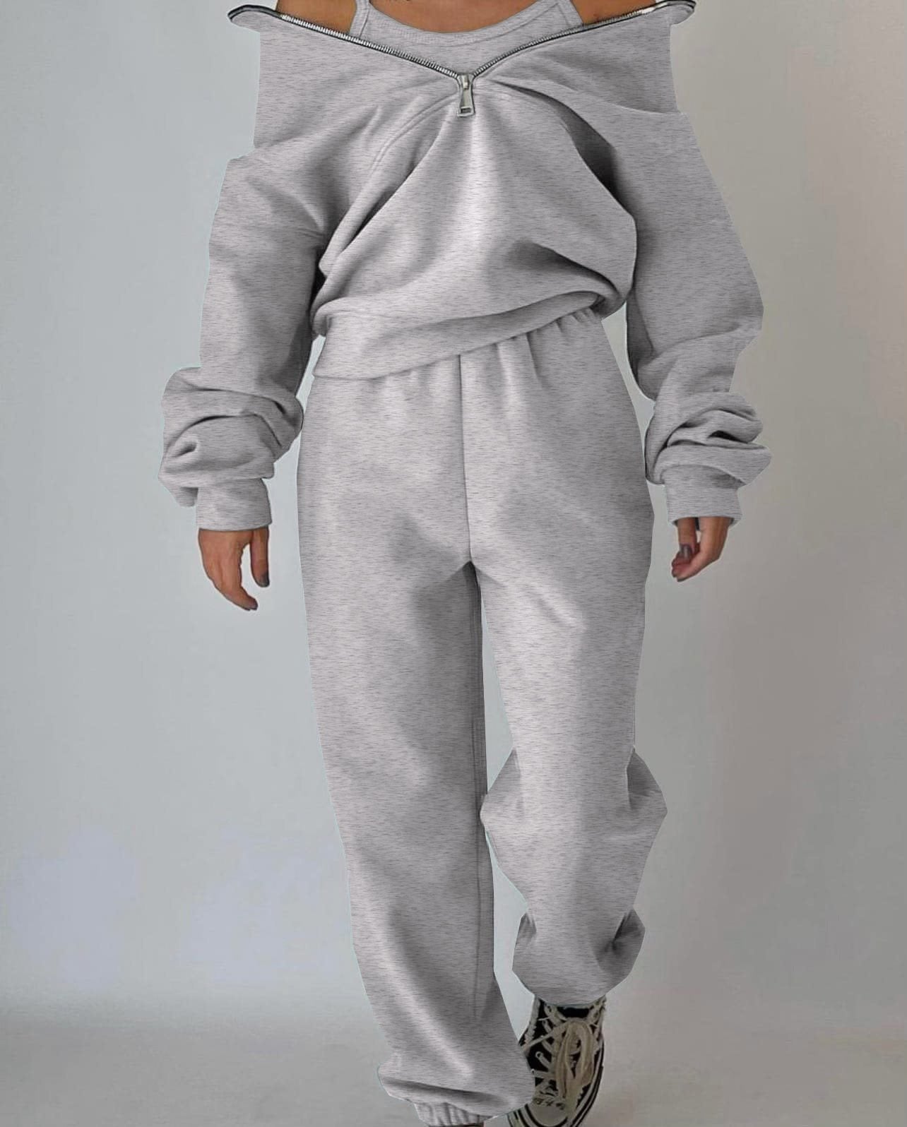 Damen Hochwertiger Zip-Pullover mit hohem Kragen und weicher Innenseite Stalluxe