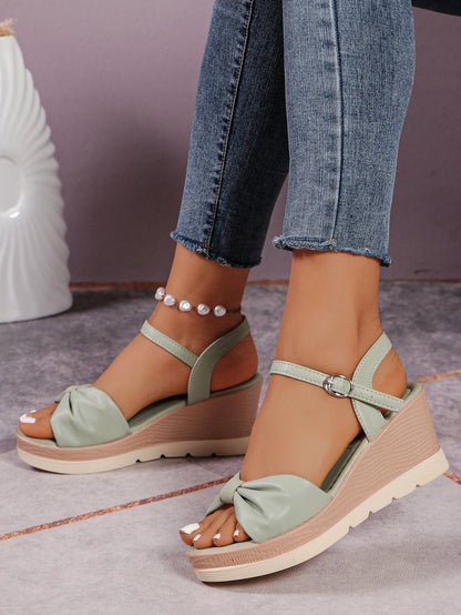 Damen Wedge-Sandalen mit elegantem Knoten und bequemem Fußbett Stalluxe