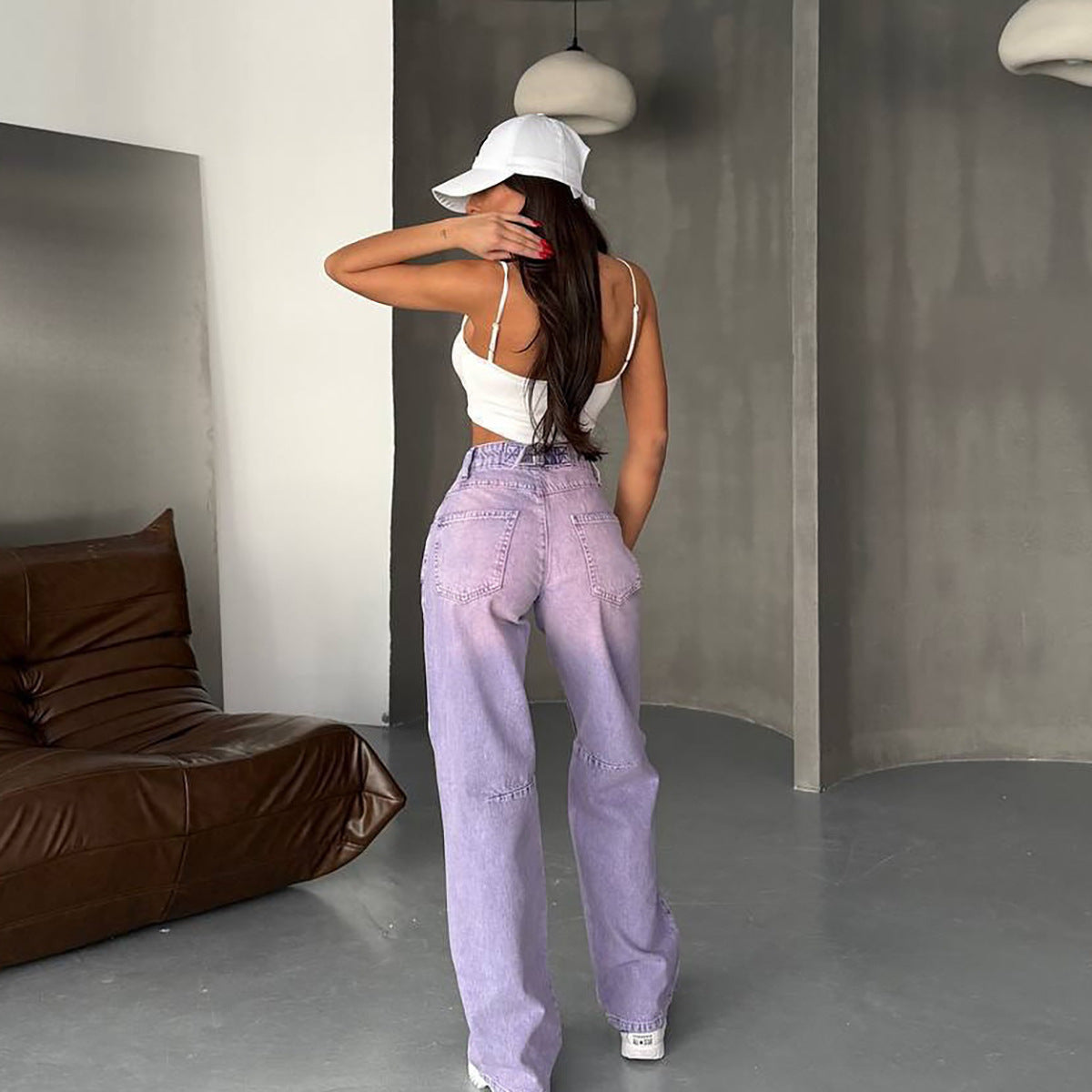 Damen High-Waist Wide-Leg-Jeans mit modernem Farbverlauf Stalluxe