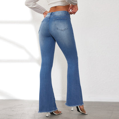 Damen Bootcut Jeans mit hohem Bund und lässigem Schnitt Stalluxe