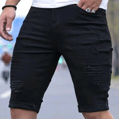 Herren Ripped Denim Shorts Stalluxe