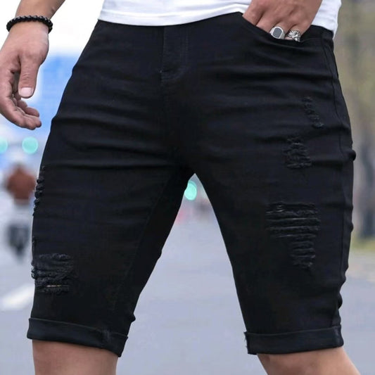 Herren Ripped Denim Shorts Stalluxe
