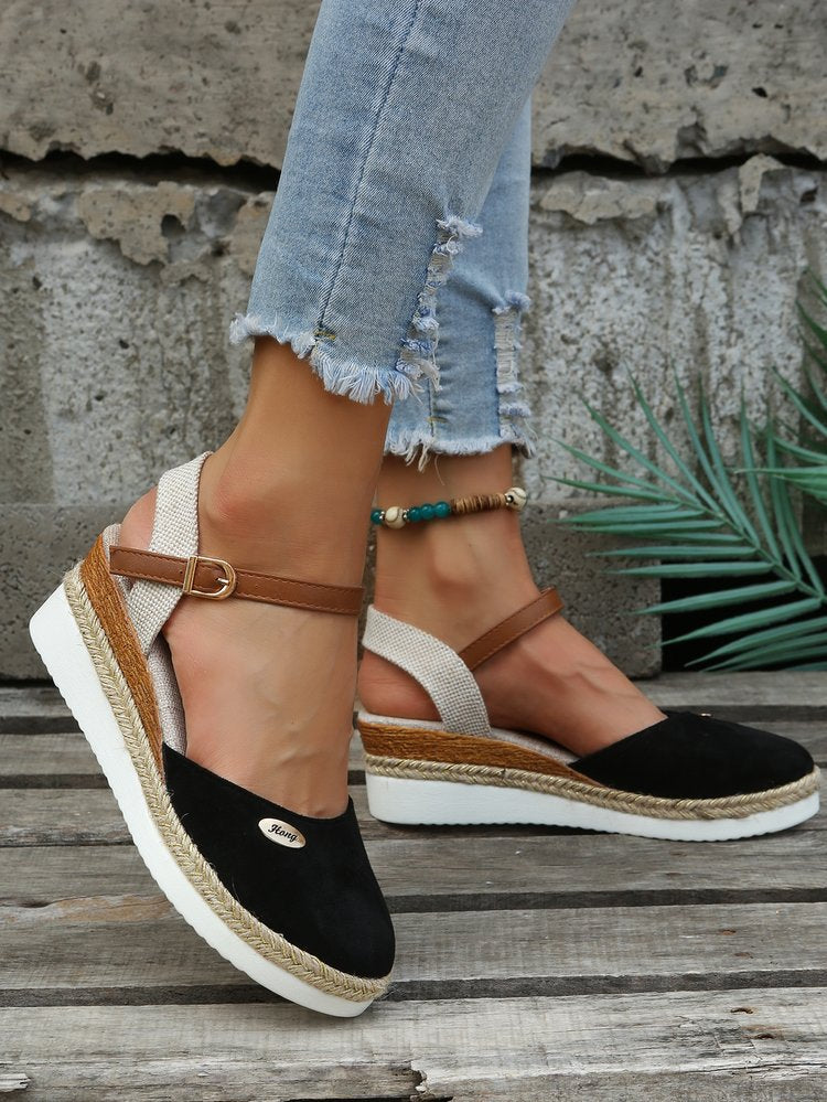 Damen Wedge-Sandaletten mit elegantem Riemen und komfortablem Fußbett Stalluxe