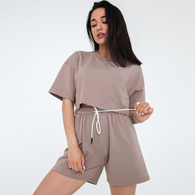 Damen lässiges Crop-Top und Shorts Set Stalluxe