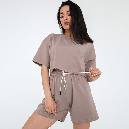 Damen lässiges Crop-Top und Shorts Set Stalluxe