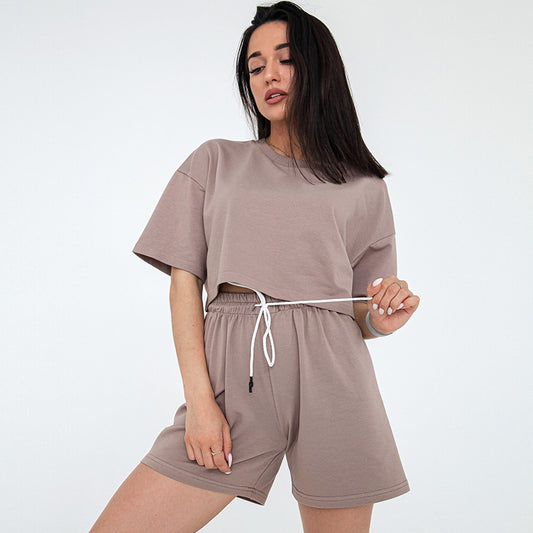 Damen lässiges Crop-Top und Shorts Set Stalluxe